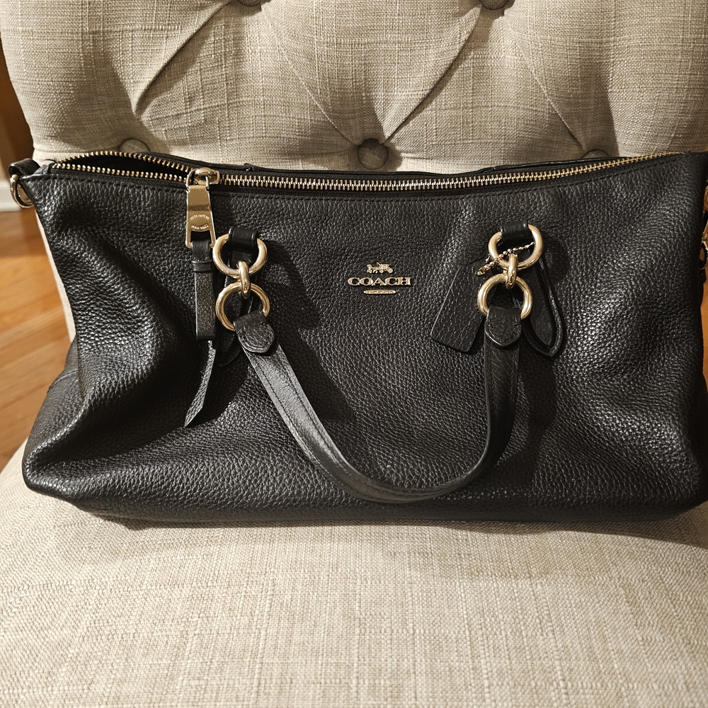Coach Black Leather Women's Bag